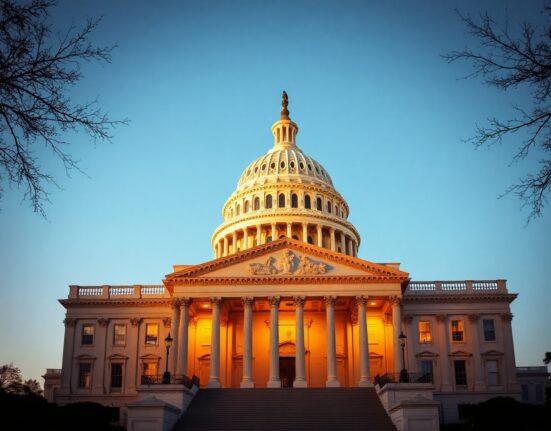 U.S. Capitol Building in Washington, D.C., at golden hour, symbolizing legislative process.
