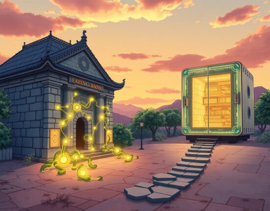 CLARITY Act bridging traditional finance and digital tokenization in a hopeful future landscape.