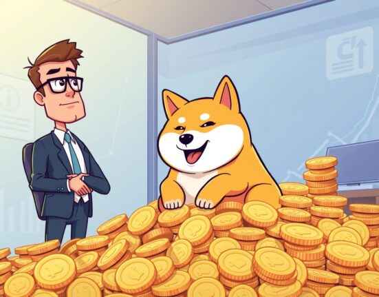 A corporate entity celebrates its substantial Cleancore Dogecoin holdings, signifying a bold move into the cryptocurrency market.