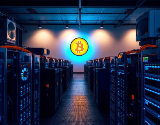 CleanSpark Bitcoin mining facility with rows of mining rigs in operation