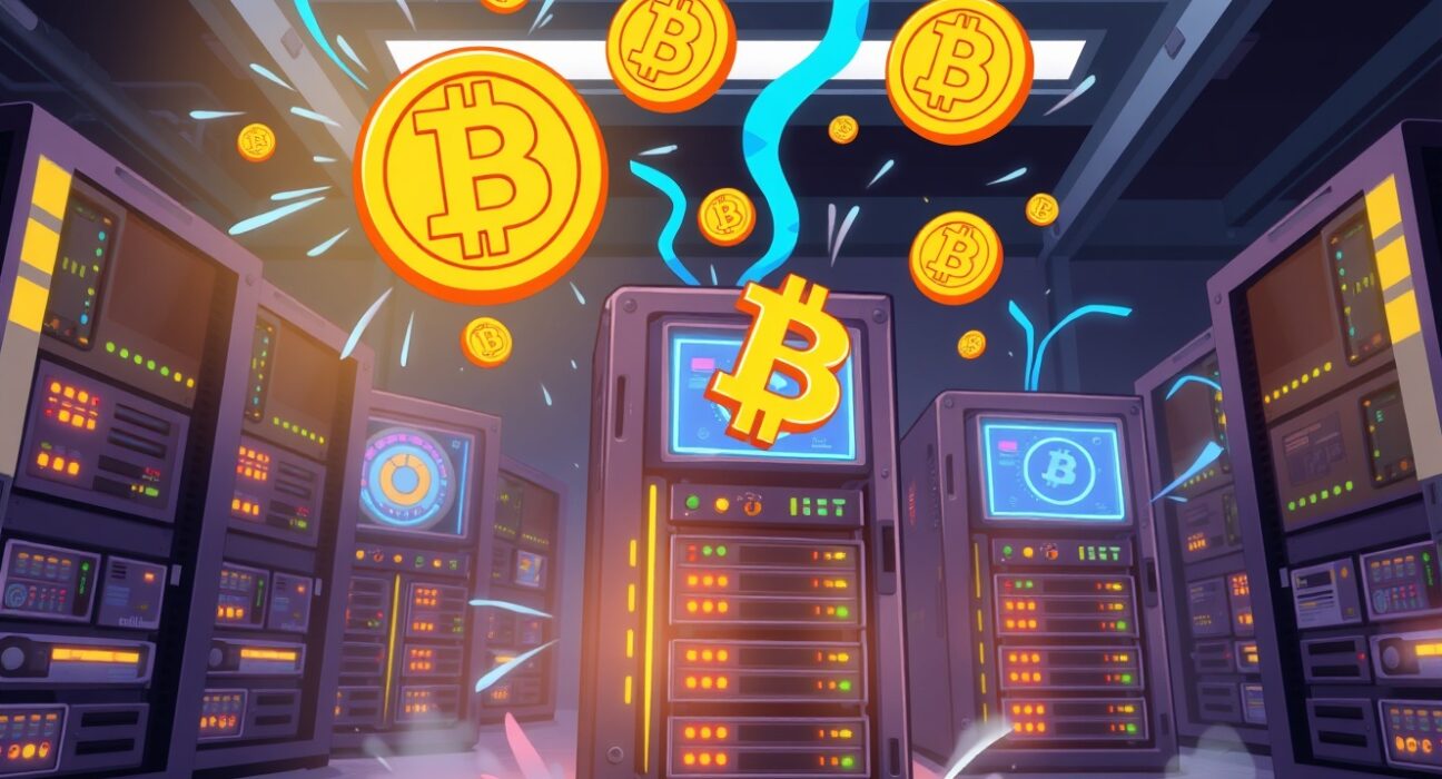 CleanSpark's revolutionary Bitcoin mining expansion with advanced mining equipment in vibrant data center