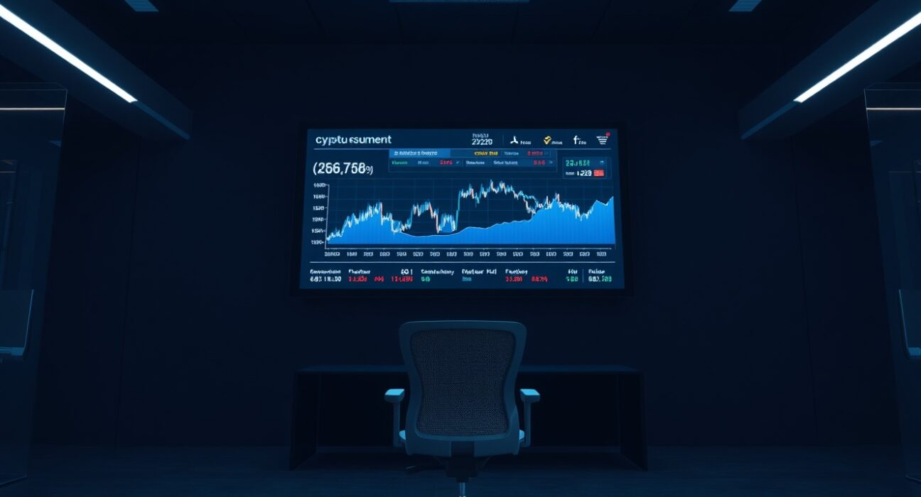 CME's 24/7 crypto trading operations on a professional trading floor display.