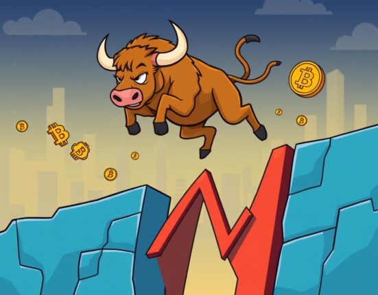 Chart showing a significant surge in CME Bitcoin futures prices, indicating strong market confidence and positive sentiment.