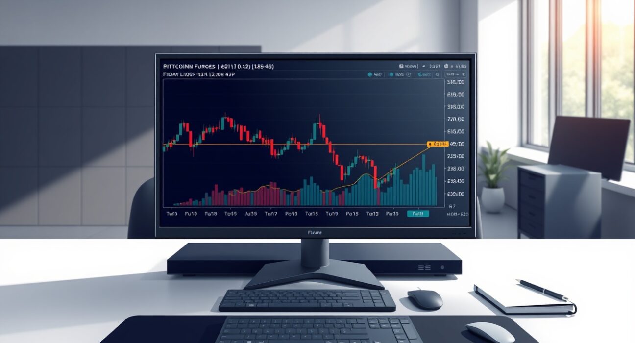 Analysis of the CME BTC futures price gap on a professional trading desk chart.