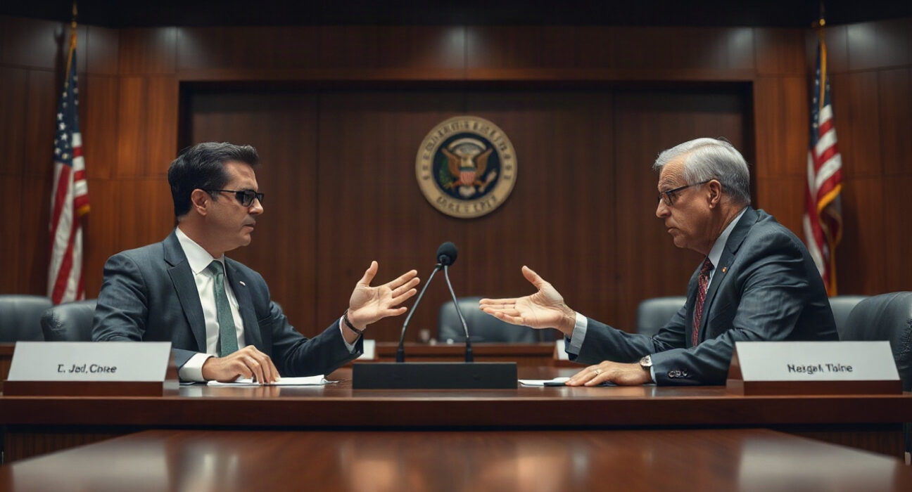 CME Group CEO Terry Duffy and CFTC Chairman Michael Selig in a tense exchange at a regulatory meeting.