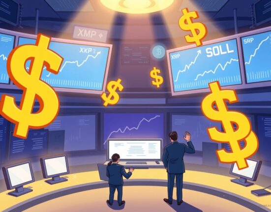 Chart showing a significant rise in CME crypto futures for XRP and SOL, indicating robust institutional interest and market growth.