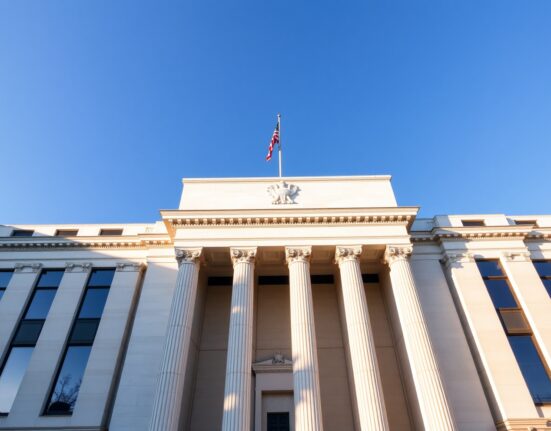 Exterior of the Federal Reserve building in Washington, D.C., on a sunny day.