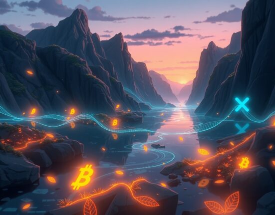 CME Group's record-breaking $25 billion daily crypto open interest visualized as a data stream.