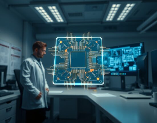 AI designing semiconductor chips in advanced engineering lab for Cognichip funding announcement