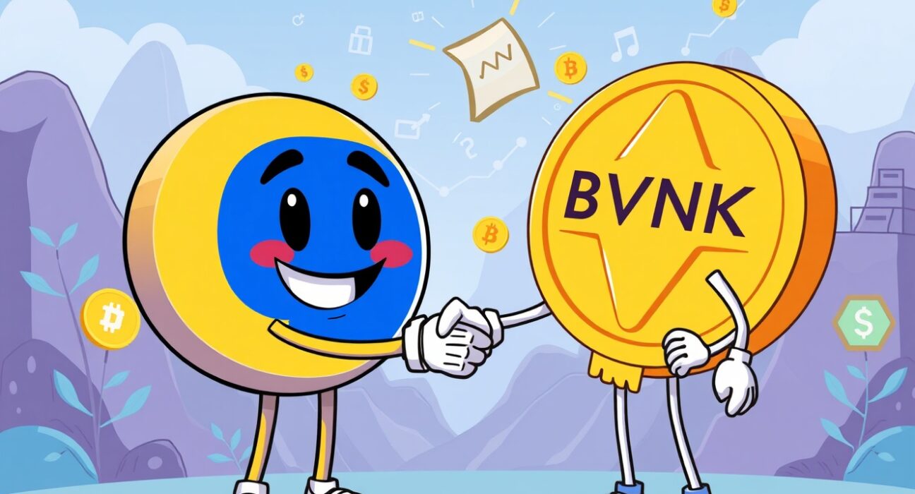 Illustration of Coinbase's strategic Coinbase acquisition of BVNK, symbolizing growth in the stablecoin market.