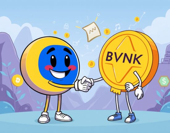 Illustration of Coinbase's strategic Coinbase acquisition of BVNK, symbolizing growth in the stablecoin market.