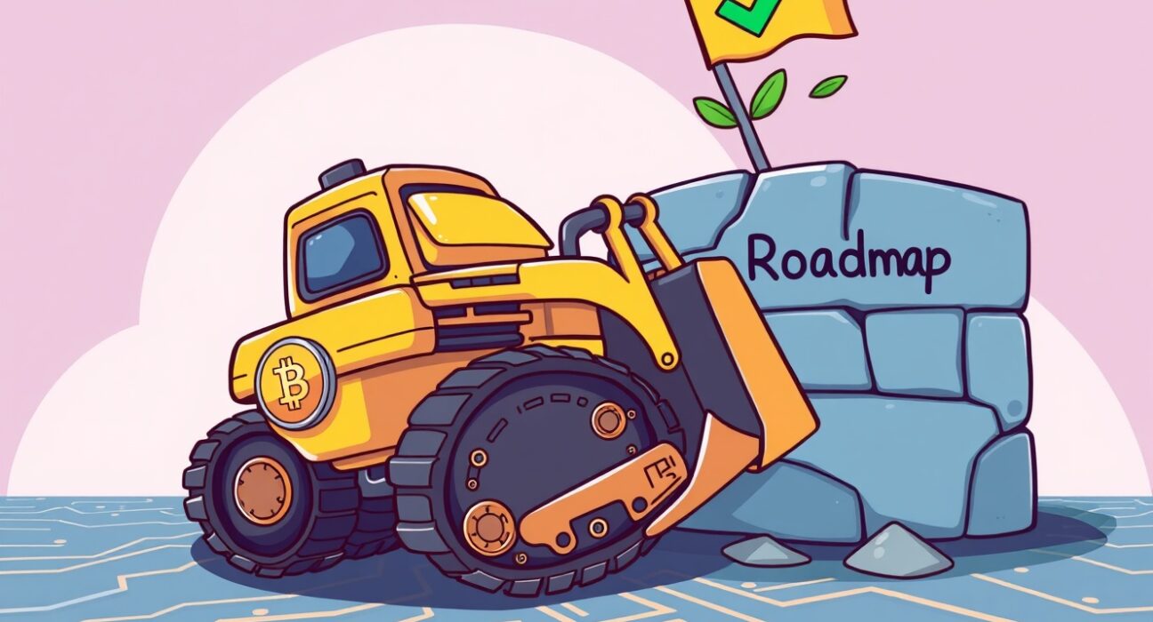 Cartoon illustration symbolizing Coinbase adds BREV token to its official listing pathway.