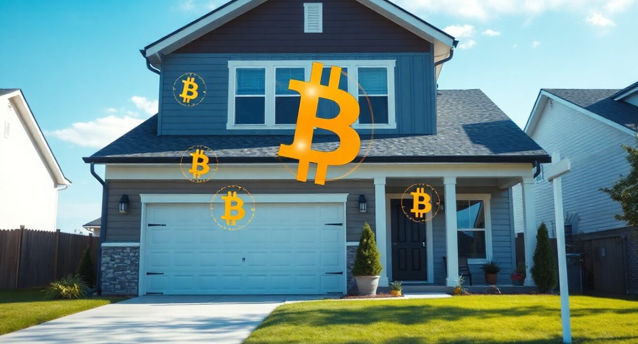 A modern suburban home representing a Bitcoin-backed mortgage from Coinbase and Better Home & Finance