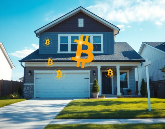 A modern suburban home representing a Bitcoin-backed mortgage from Coinbase and Better Home & Finance