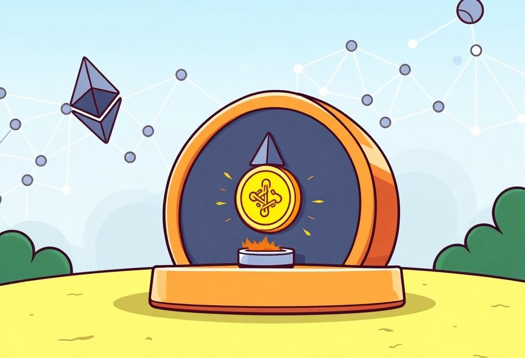 A cartoon illustration symbolizing Coinbase's integration of Bio Protocol, representing new trading opportunities on Ethereum.