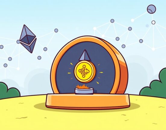 A cartoon illustration symbolizing Coinbase's integration of Bio Protocol, representing new trading opportunities on Ethereum.