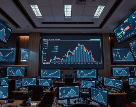 Bitcoin price chart on a trading screen showing negative premium on Coinbase