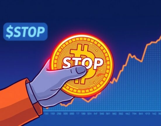 A cartoon illustration showing the pause in Coinbase Bitcoin buying, symbolizing a shift in market momentum for Coinbase Bitcoin.
