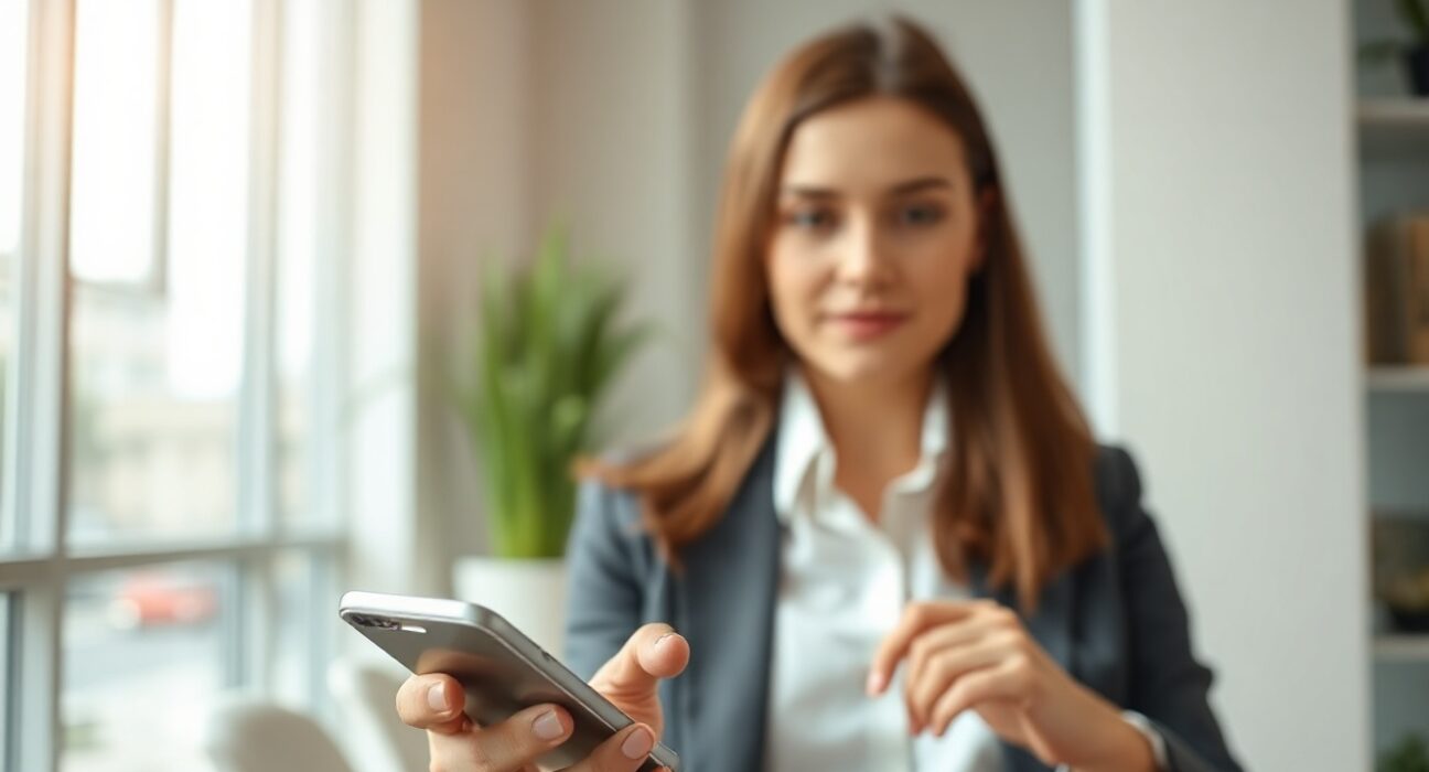Business person using a payment device with digital payment overlay, representing AI and crypto payments