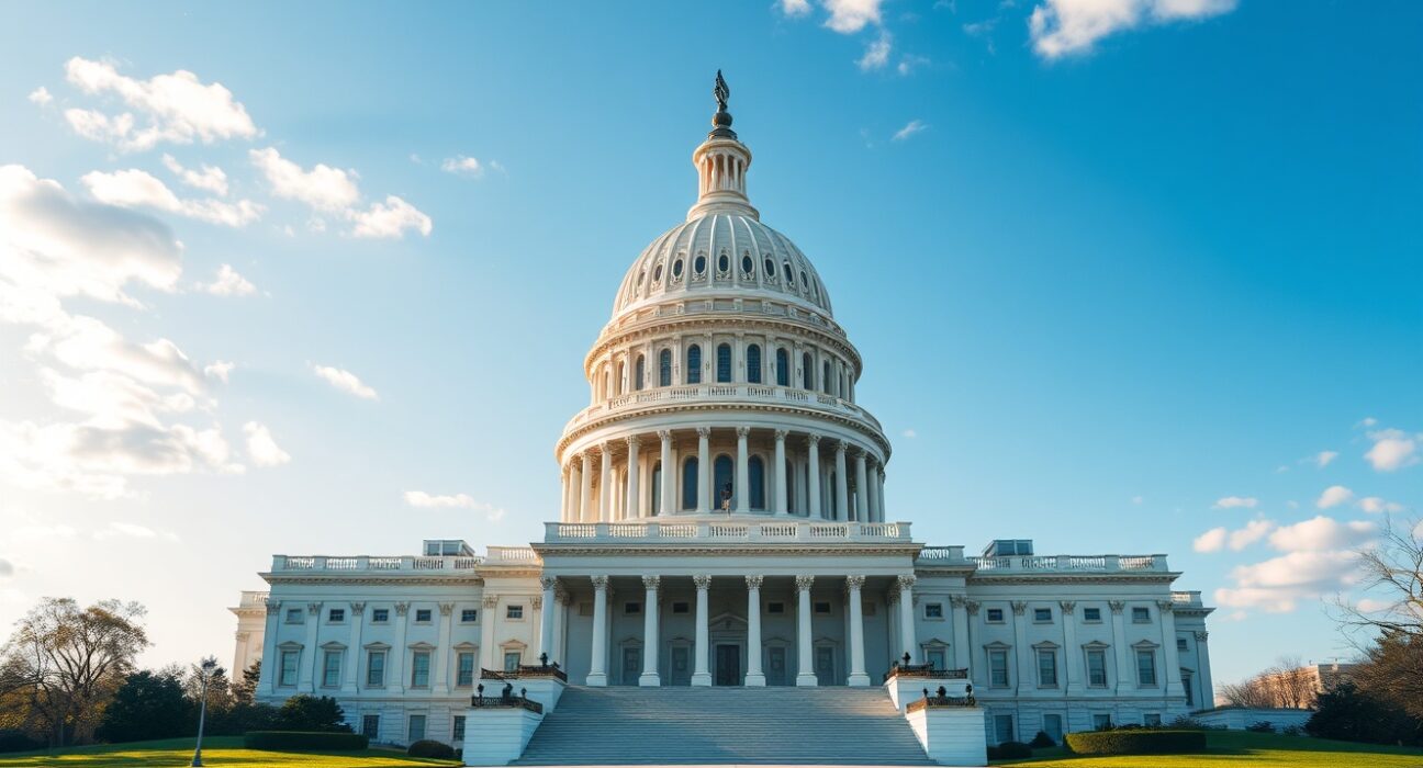 US Capitol building on a sunny day representing legislative progress on crypto regulation