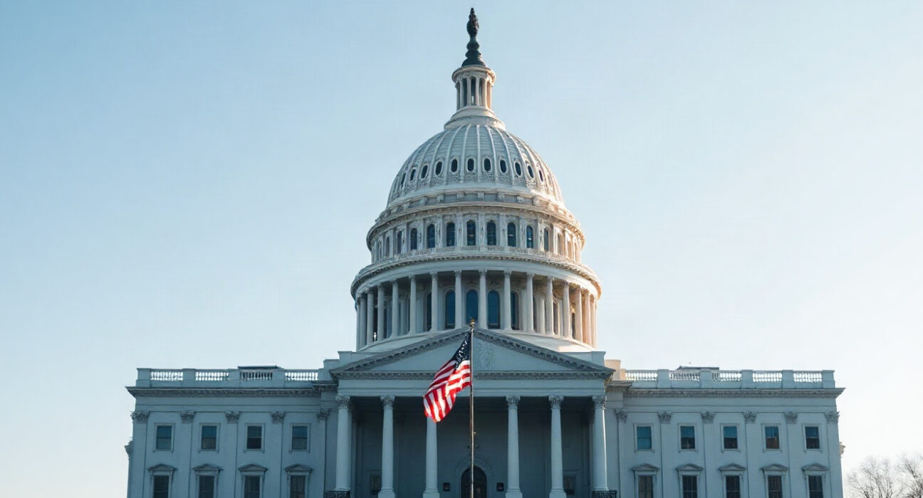 U.S. Capitol Building in Washington, D.C., on a clear day, representing the upcoming CLARITY Act vote.
