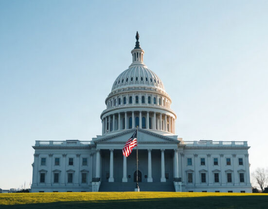 U.S. Capitol Building in Washington, D.C., on a clear day, representing the upcoming CLARITY Act vote.