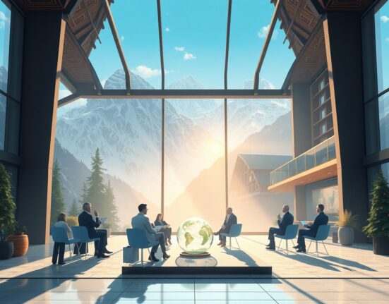 Coinbase CEO Brian Armstrong discussing cryptocurrency regulation with banking executives at Davos World Economic Forum