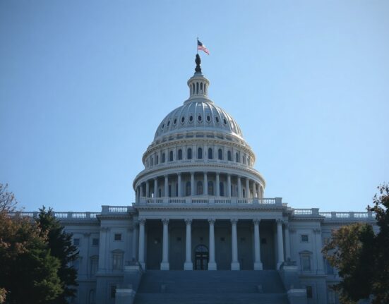 U.S. Capitol building under a clear sky, symbolizing legislative action on cryptocurrency regulation.