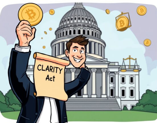 A determined CEO advocating for the passage of the crypto market structure bill to secure investor rights and clarify digital asset regulations.