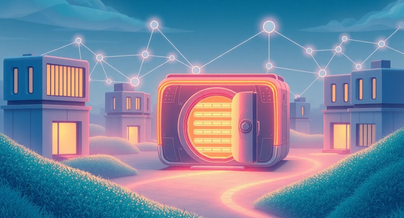 Conceptual illustration of Coinbase's custom stablecoin service for business blockchain integration.