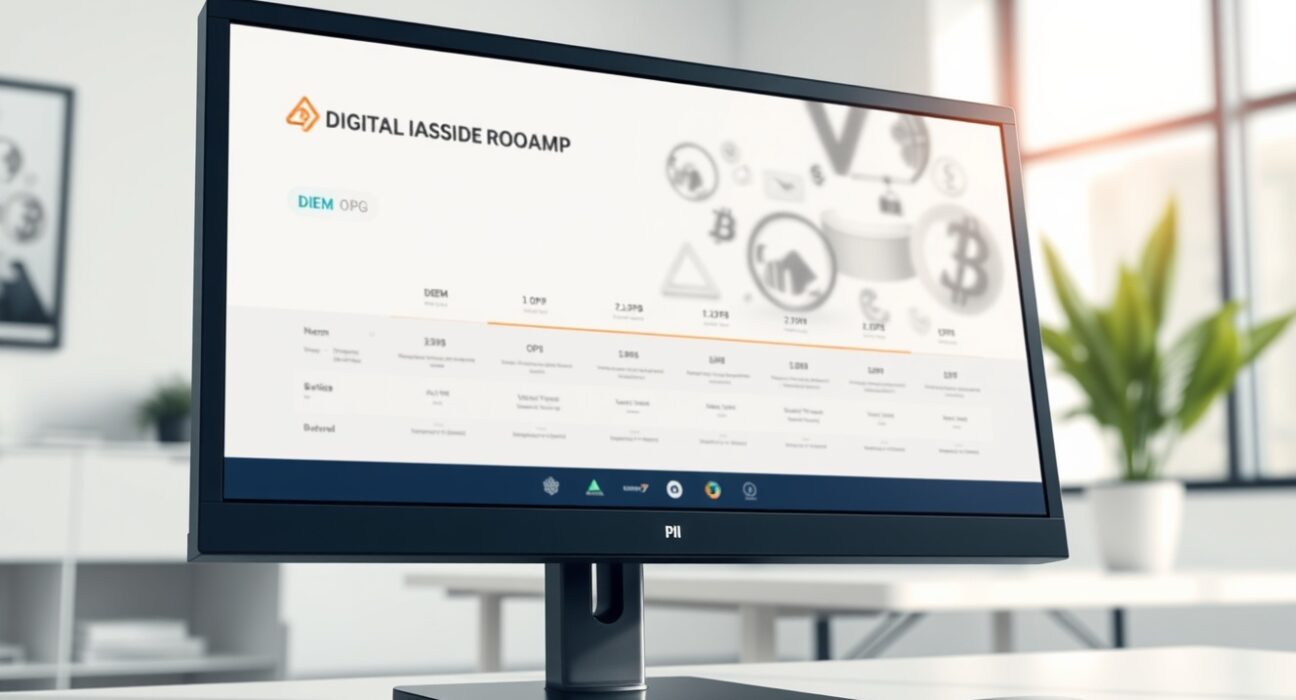 Coinbase exchange interface showing the DIEM and OPG tokens on its digital asset listing roadmap.