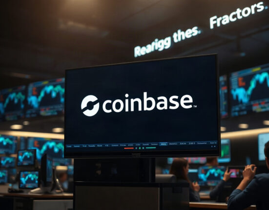 Coinbase trading interface on a monitor, symbolizing the upcoming halt of BADGER and STORJ trading.