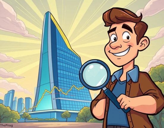 A cartoon image illustrating the potential for growth and an investment opportunity in Coinbase COIN stock amidst a market dip.