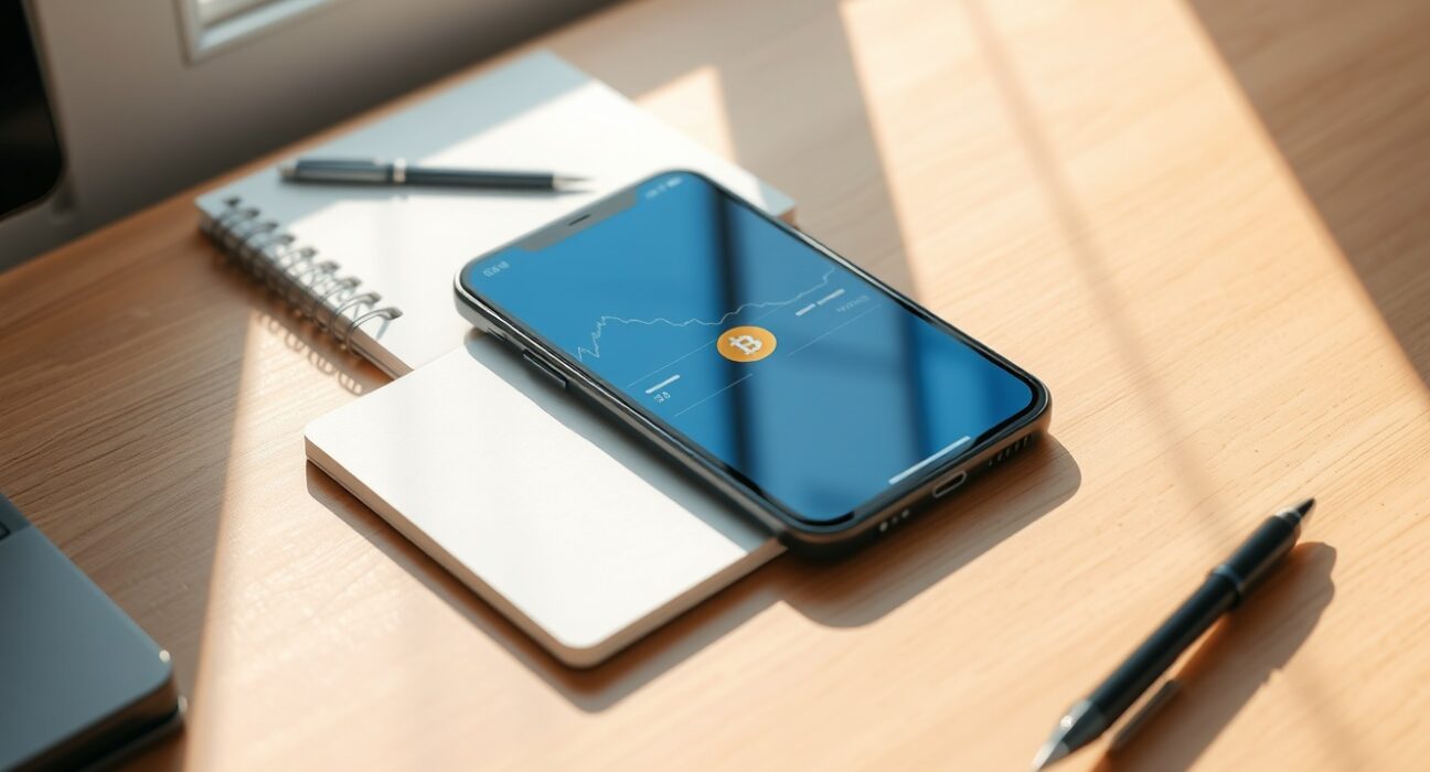 Coinbase exchange interface on a smartphone displaying cryptocurrency market data and the KAT listing announcement.