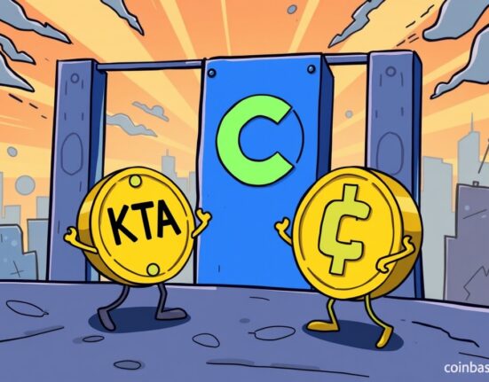 Cartoon illustration of new digital assets joining the Coinbase listing roadmap, symbolizing growth and new opportunities.