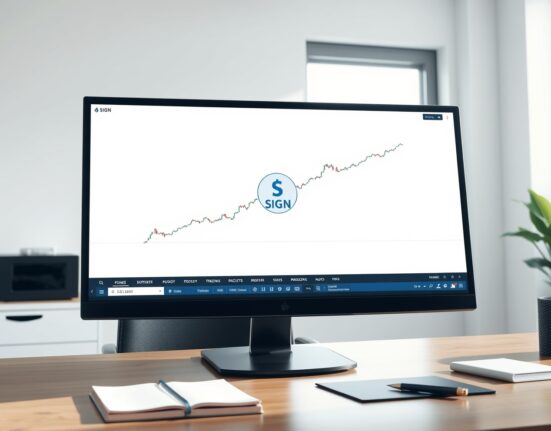 Coinbase exchange interface displaying SIGN token chart for cryptocurrency trading analysis