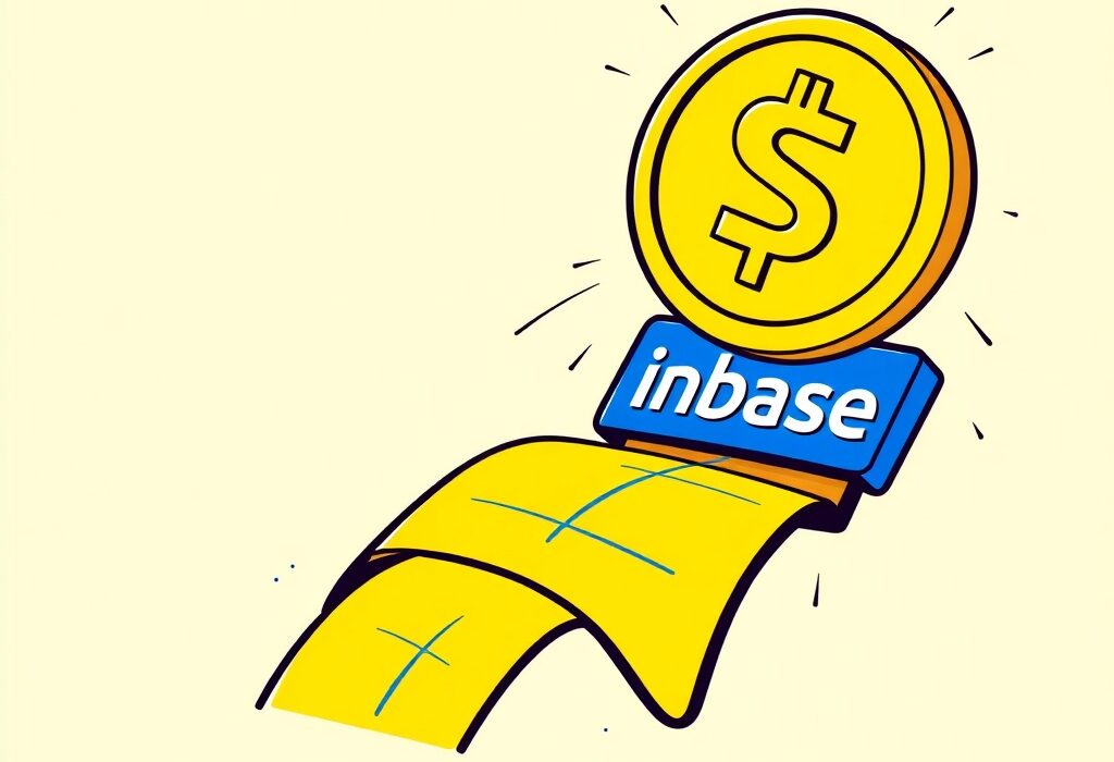 A cartoon illustration showing USD1 joining the Coinbase listing roadmap, symbolizing new opportunities for digital asset traders on Coinbase.