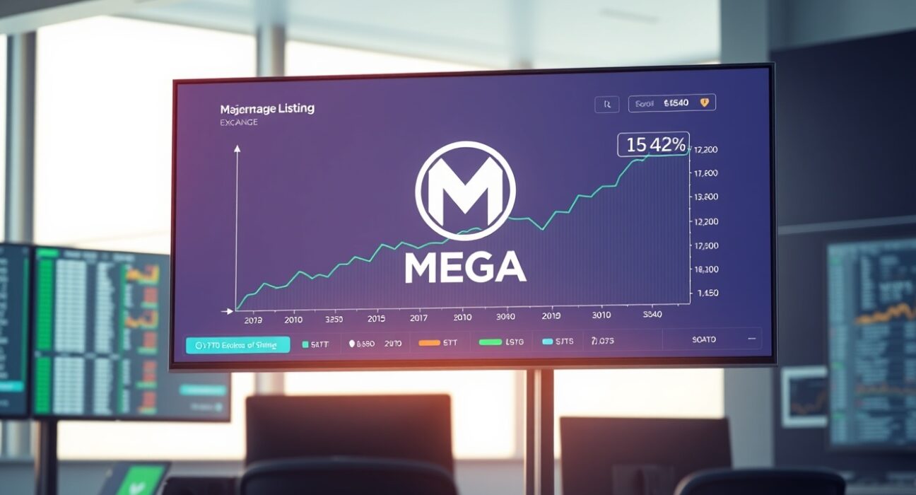 Coinbase lists MEGA token on its exchange platform, a major milestone for the cryptocurrency.