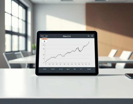 Coinbase LMTS listing announcement showing a new trading date on a digital tablet.