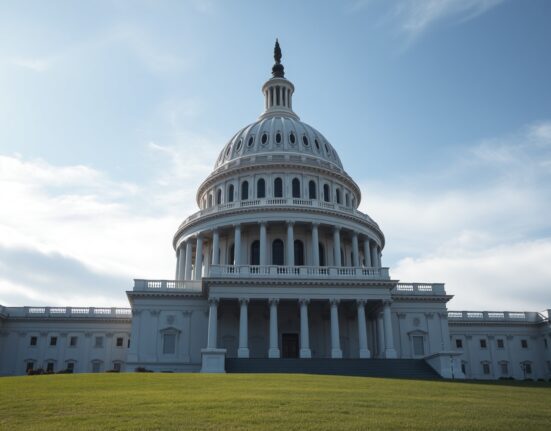 U.S. Capitol Building under daylight, site of Senate Banking Committee markup on the Clarity Act.