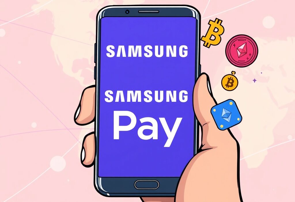 A visual representation of seamless crypto purchases on Coinbase via Samsung Pay, highlighting digital payment integration.