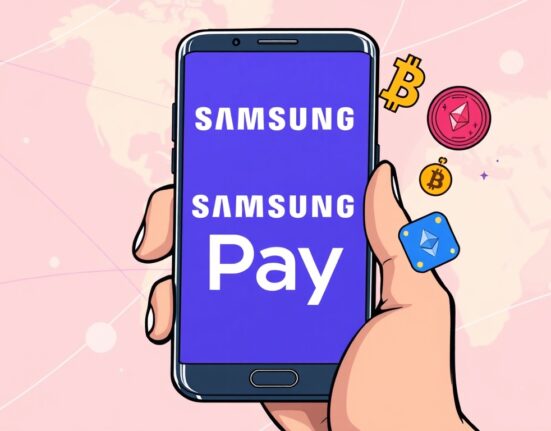 A visual representation of seamless crypto purchases on Coinbase via Samsung Pay, highlighting digital payment integration.