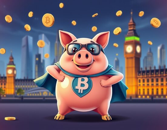 Coinbase savings account superhero piggy bank protecting digital assets in UK