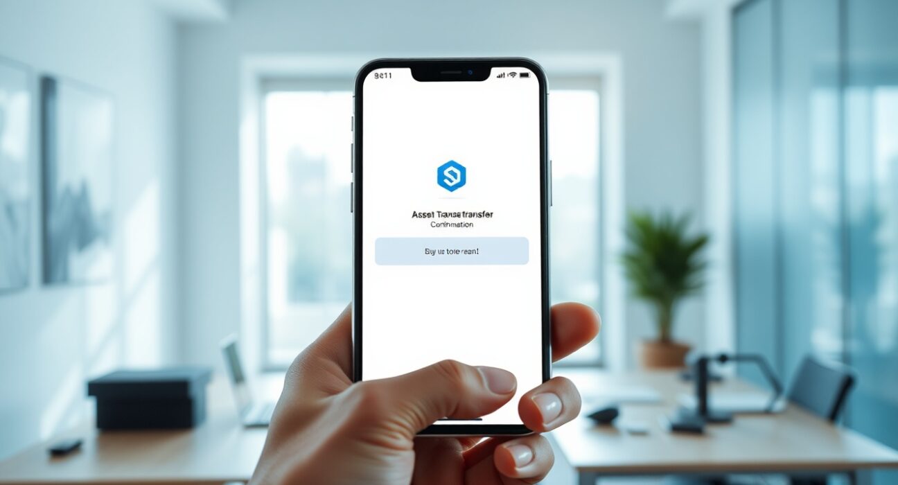 Smartphone displaying a digital wallet interface with Sui blockchain asset confirmation