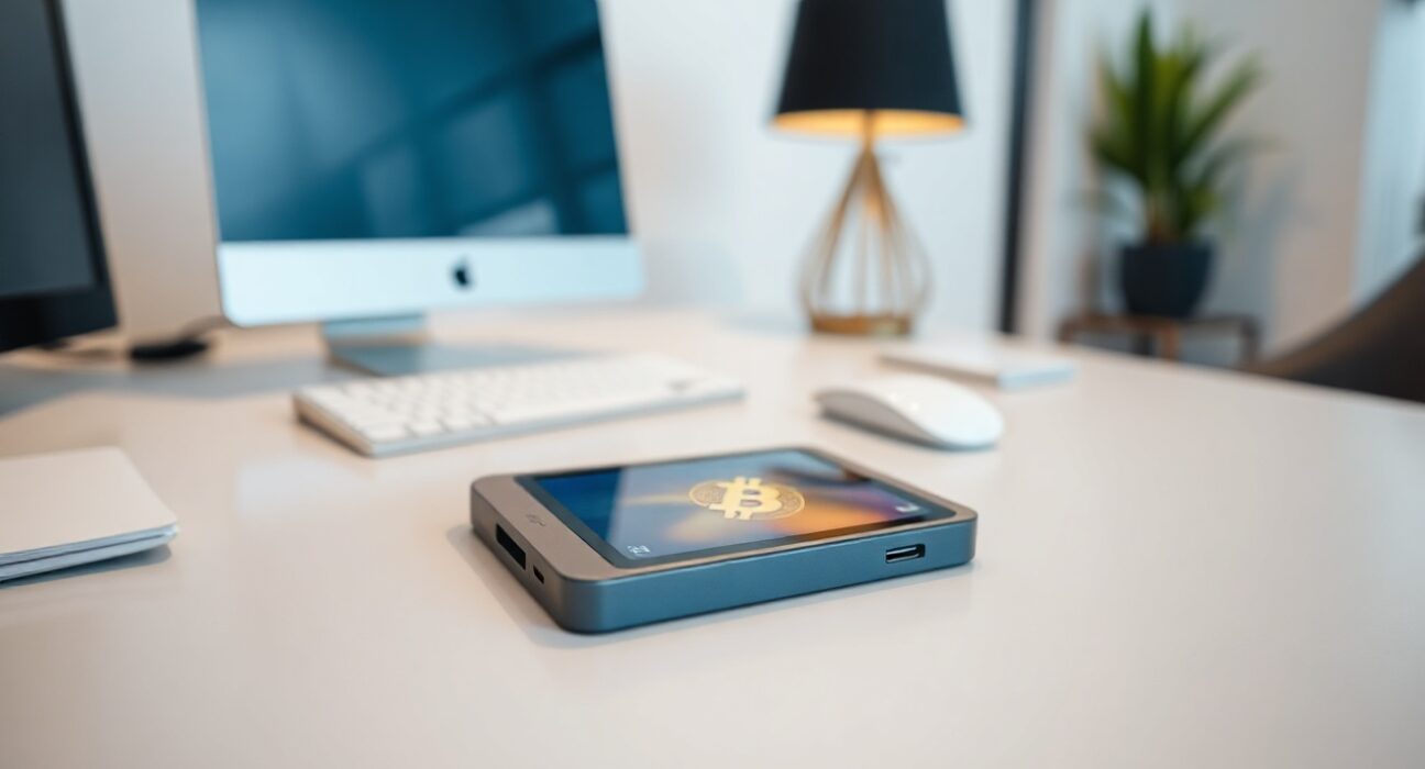 Coldcard hardware wallet on a desk, representing Coinkite's response to a security incident