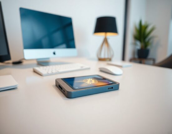 Coldcard hardware wallet on a desk, representing Coinkite's response to a security incident