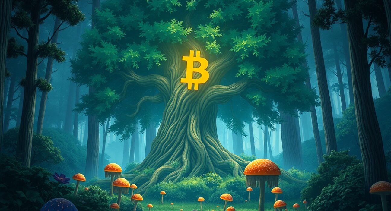 Conceptual visualization of the Altcoin Season Index falling as Bitcoin dominance rises in the crypto market.