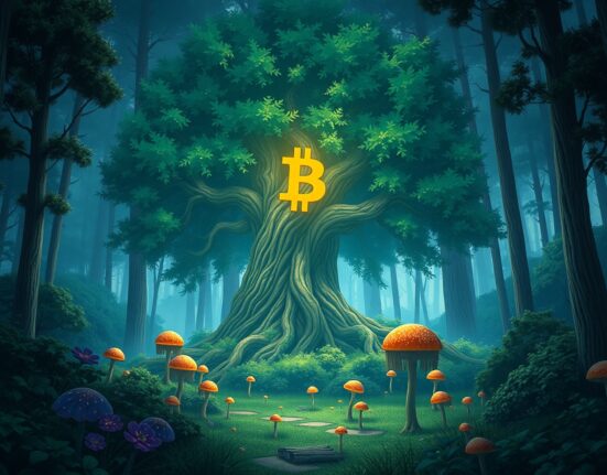 Conceptual visualization of the Altcoin Season Index falling as Bitcoin dominance rises in the crypto market.