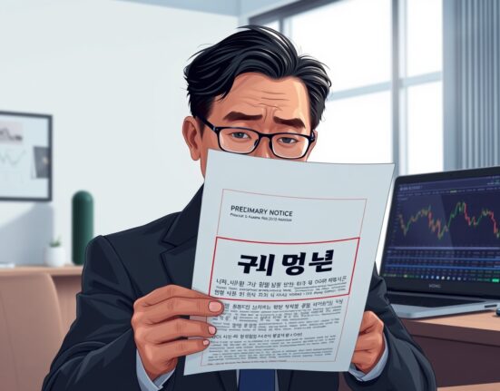 South Korean financial regulator reviewing Coinone AML violation documents in official setting
