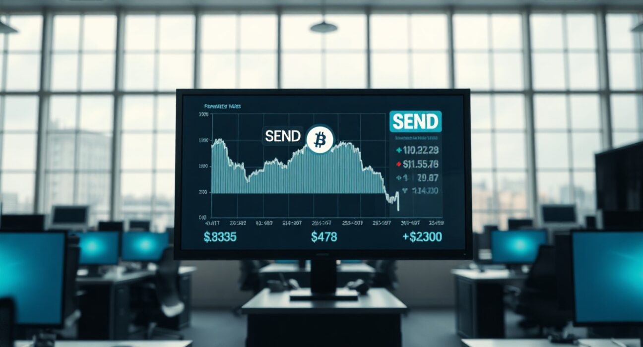 Trading screen showing SEND token delisting announcement on Coinone exchange